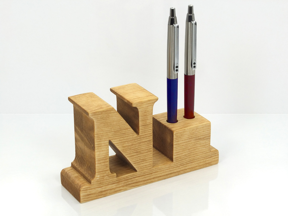 wooden pen holders with initials